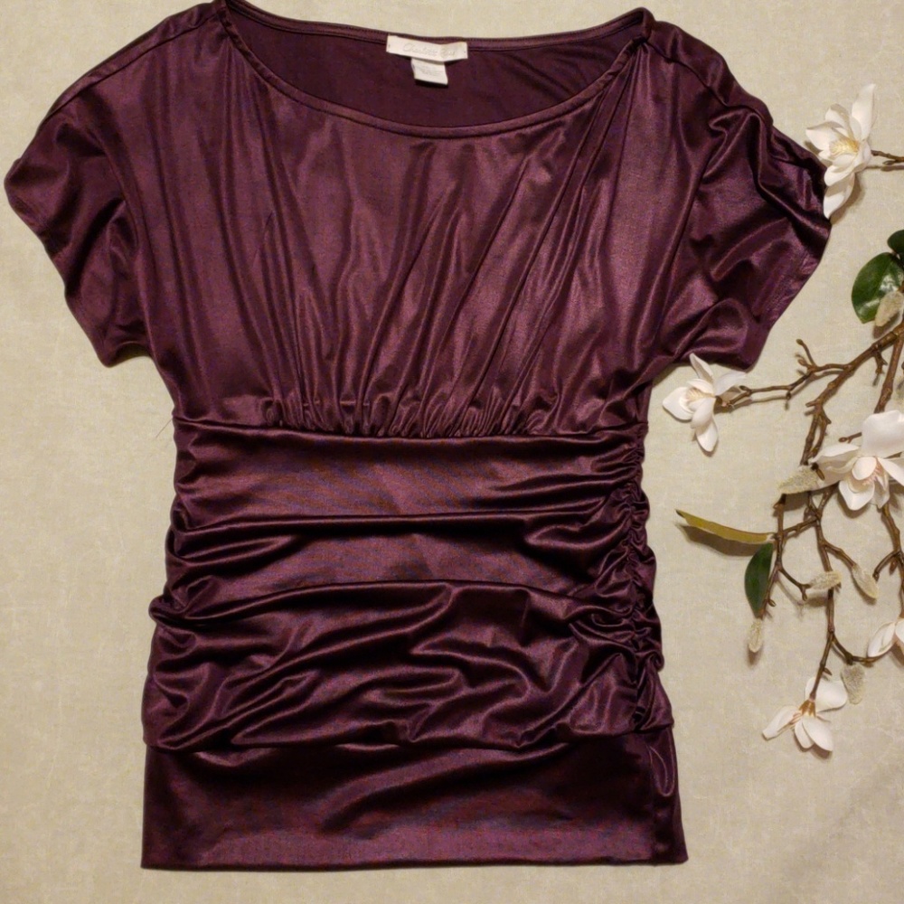 Shiny purple shirt